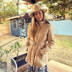 A pea in the pod maternity coat jacket quilted and belted small
